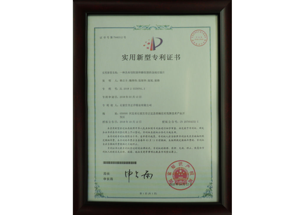 專(zhuān)利證書(shū)